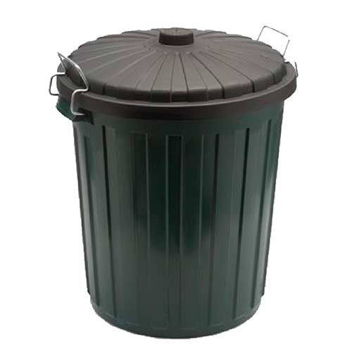 Garbage Bin Green Plastic 75L